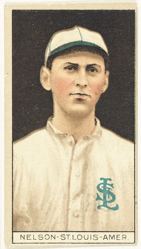 Front of Red Nelson card, 1912 T207 Brown Background, catalog no. 140