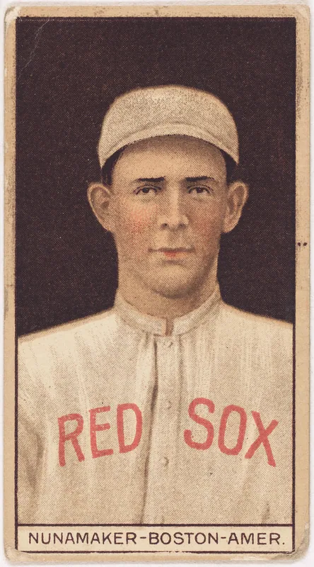 Front of Les Nunamaker card, 1912 T207 Brown Background, catalog no. 142