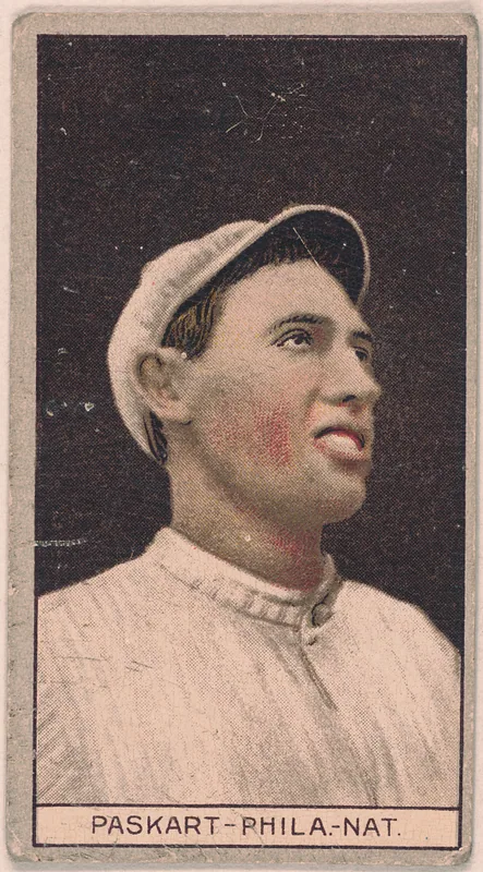 Front of Dode Paskert card, 1912 T207 Brown Background, catalog no. 148