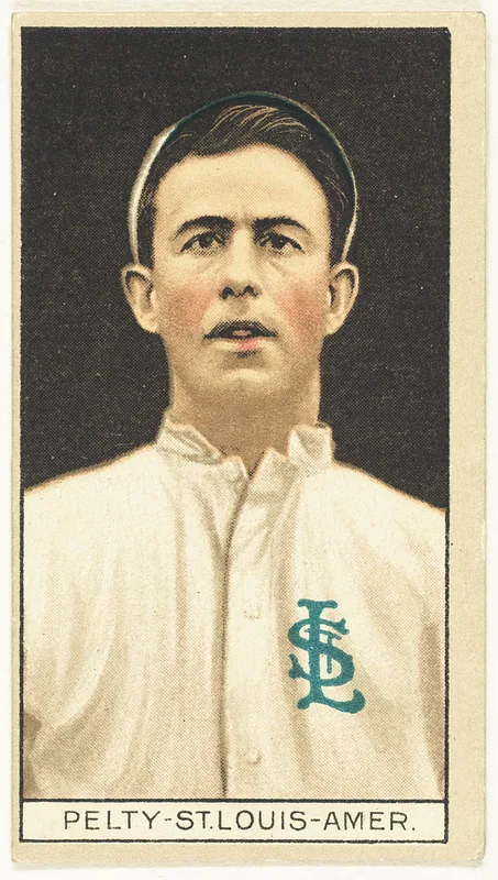 Front of Barney Pelty card, 1912 T207 Brown Background, catalog no. 149