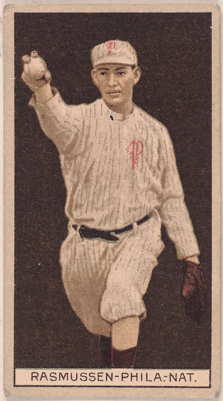 Front of Art Rasmussen card, 1912 T207 Brown Background, catalog no. 155