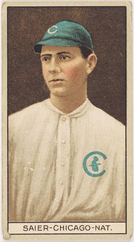 Front of Vic Saier card, 1912 T207 Brown Background, catalog no. 160