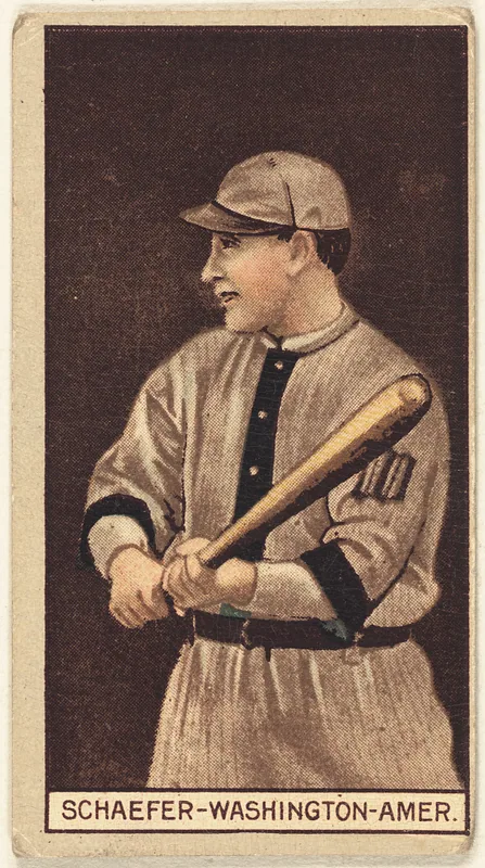 Front of Germany Schaefer card, 1912 T207 Brown Background, catalog no. 162