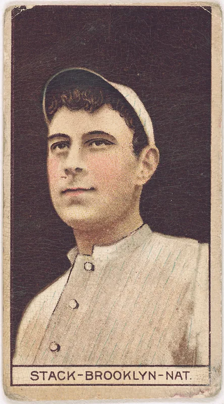 Front of Eddie Stack card, 1912 T207 Brown Background, catalog no. 173