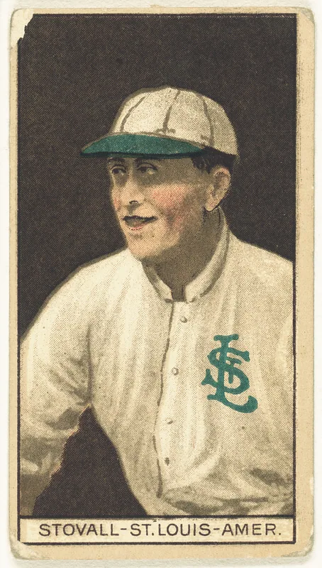 Front of George Stovall card, 1912 T207 Brown Background, catalog no. 177