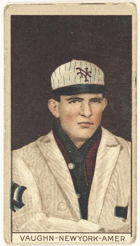 Front of Hippo Vaughn card, 1912 T207 Brown Background, catalog no. 188