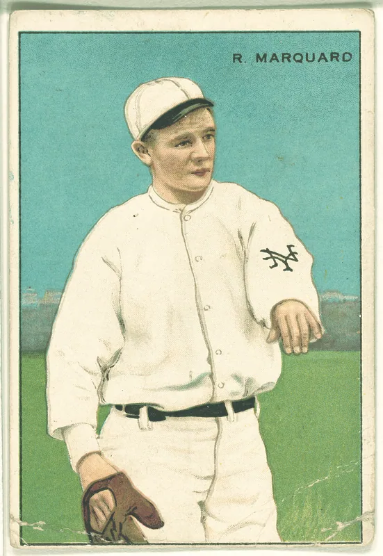 Front of Rube Marquard card, 1912 T227 Series of Champions, catalog no. 4
