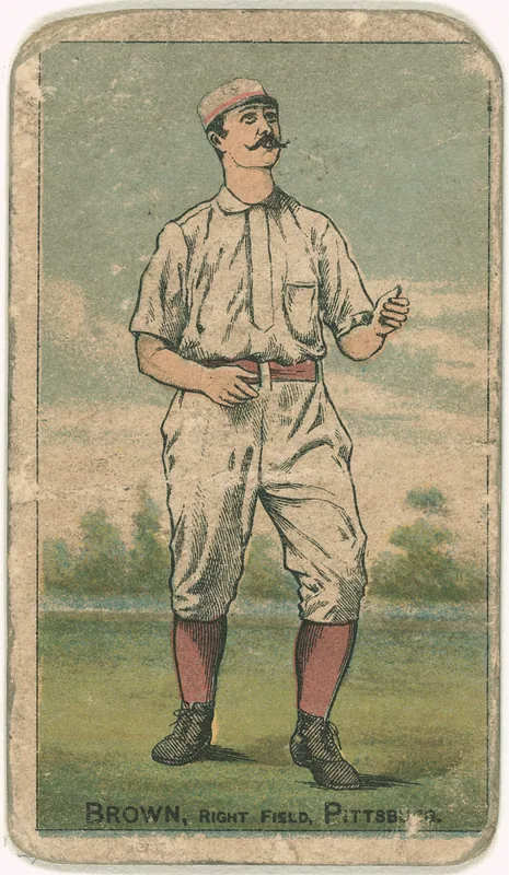 Front of Tom Brown card, 1887 N284 Gold Coin, catalog no. 15