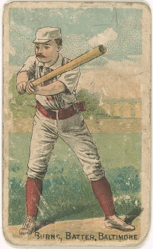 Front of Oyster Burns card, 1887 N284 Gold Coin, catalog no. 17
