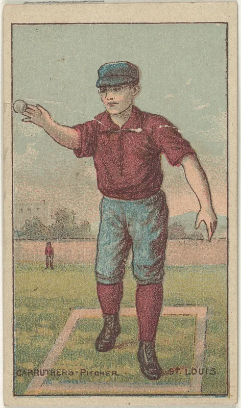 Front of Bob Caruthers card, 1887 N284 Gold Coin, catalog no. 23