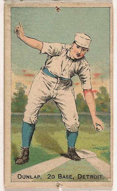 Front of Sure Shot Dunlap card, 1887 N284 Gold Coin, catalog no. 45
