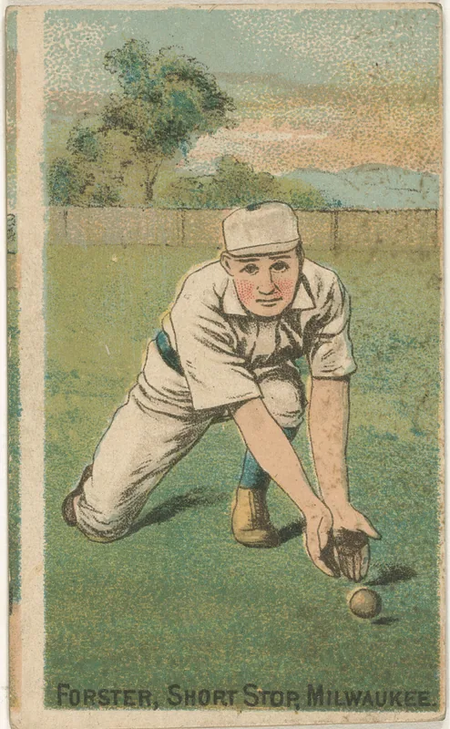 Front of Tom Forster card, 1887 N284 Gold Coin, catalog no. 55