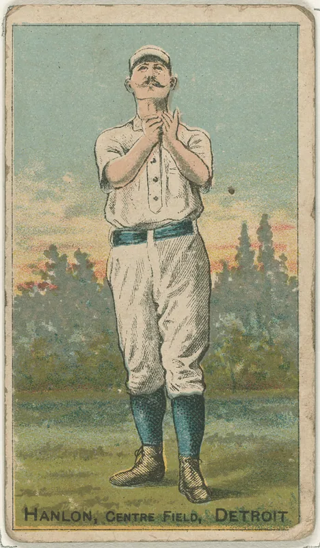 Front of Ned Hanlon card, 1887 N284 Gold Coin, catalog no. 68