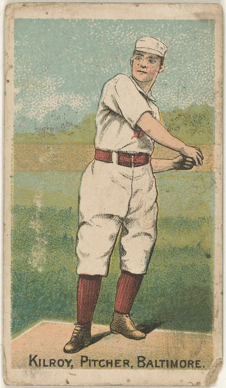 Front of Matt Kilroy card, 1887 N284 Gold Coin, catalog no. 81