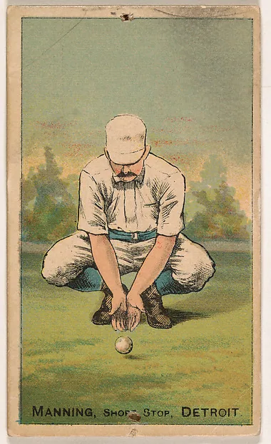 Front of Jim Manning card, 1887 N284 Gold Coin, catalog no. 84