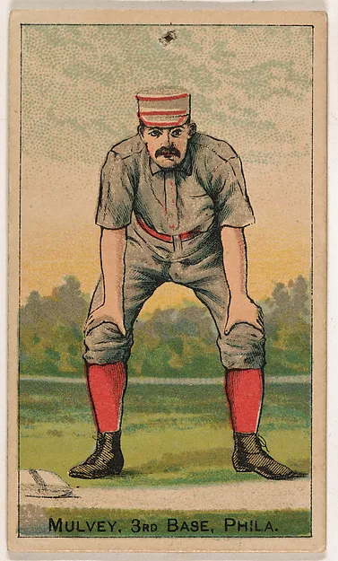 Front of Joe Mulvey card, 1887 N284 Gold Coin, catalog no. 94
