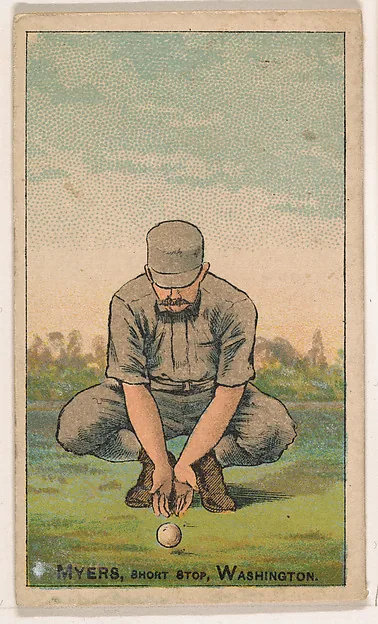 Front of Al Myers card, 1887 N284 Gold Coin, catalog no. 96