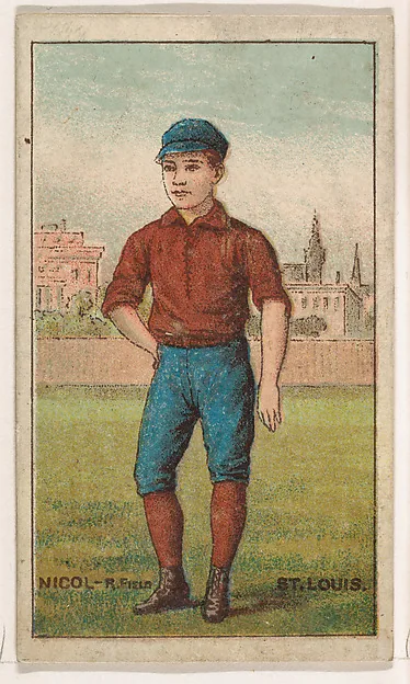 Front of Hugh Nicol card, 1887 N284 Gold Coin, catalog no. 98