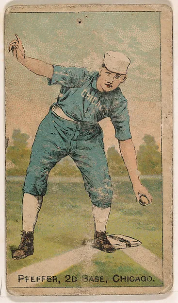 Front of Fred Pfeffer card, 1887 N284 Gold Coin, catalog no. 105