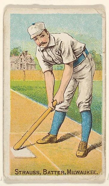 Front of Joe Strauss card, 1887 N284 Gold Coin, catalog no. 124