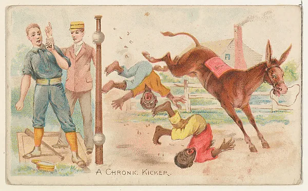 Front of A Chronic Kicker card, 1893 N135 Duke, Talk of the Diamond, catalog no. 4