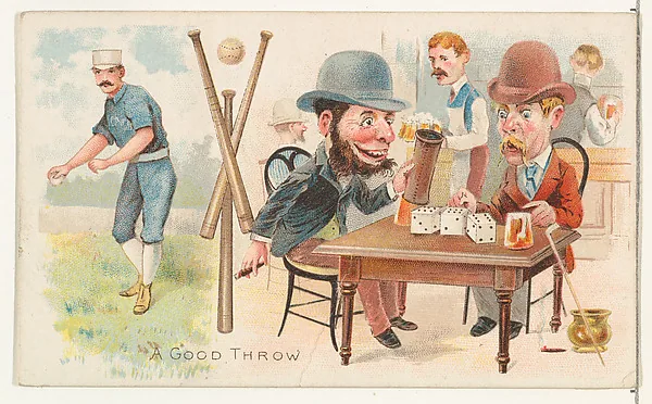 Front of A Good Throw card, 1893 N135 Duke, Talk of the Diamond, catalog no. 8