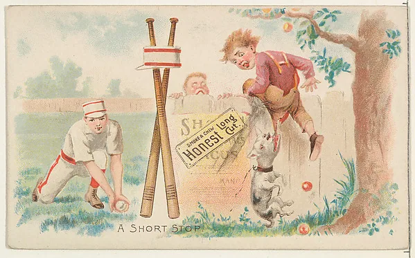 Front of A Short Stop card, 1893 N135 Duke, Talk of the Diamond, catalog no. 17