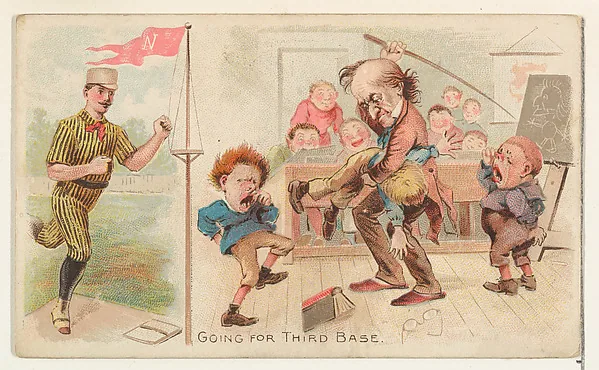 Front of Going For Third Base card, 1893 N135 Duke, Talk of the Diamond, catalog no. 18
