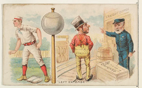 Front of Left On Base card, 1893 N135 Duke, Talk of the Diamond, catalog no. 21