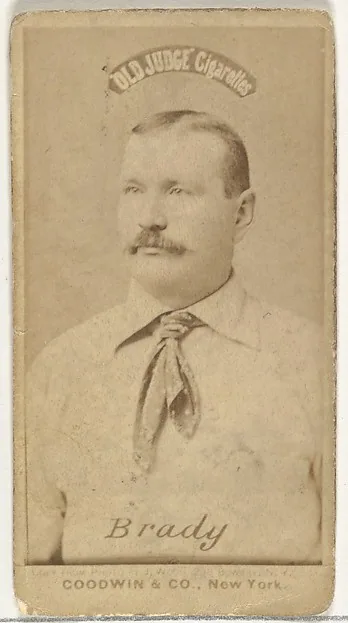 Front of Stephen Brady card, 1887 N172 Old Judge, photographic, catalog no. 268