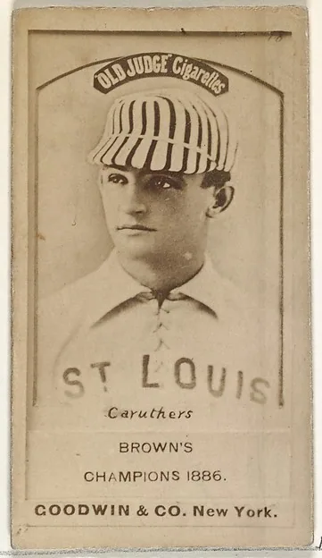 Front of Bob Caruthers card, 1887 N172 Old Judge, photographic, catalog no. 501