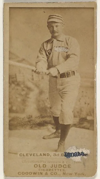 Front of Elmer Cleveland card, 1887 N172 Old Judge, photographic, catalog no. 598