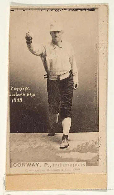 Front of Peter Conway card, 1887 N172 Old Judge, photographic, catalog no. 692