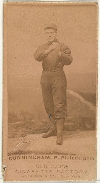 Front of Bert Cunningham card, 1887 N172 Old Judge, photographic, catalog no. 812