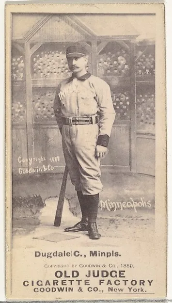 Front of Dan Dugdale card, 1887 N172 Old Judge, photographic, catalog no. 1063