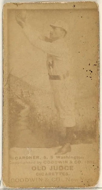 Front of Gid Gardner card, 1887 N172 Old Judge, photographic, catalog no. 1422