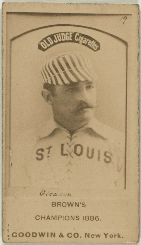 Front of Bill Gleason card, 1887 N172 Old Judge, photographic, catalog no. 1508