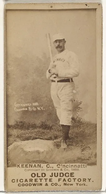 Front of James Keenan card, 1887 N172 Old Judge, photographic, catalog no. 2010