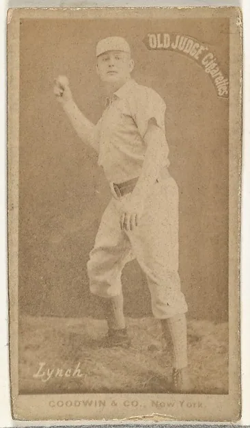 Front of John Lynch card, 1887 N172 Old Judge, photographic, catalog no. 2225