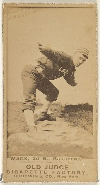 Front of Reddy Mack card, 1887 N172 Old Judge, photographic, catalog no. 2246