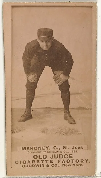 Front of Daniel Mahoney card, 1887 N172 Old Judge, photographic, catalog no. 2273