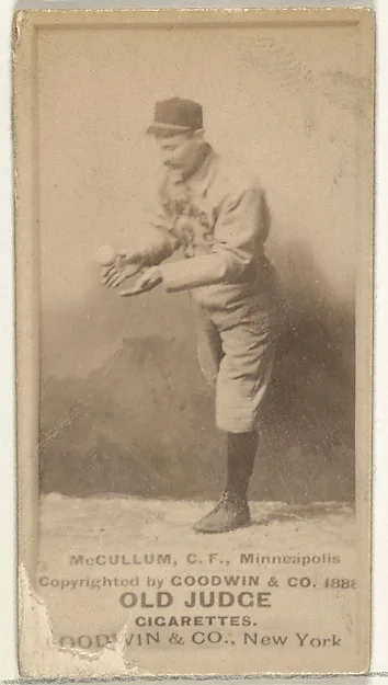 Front of Thomas McCallum card, 1887 N172 Old Judge, photographic, catalog no. 2366