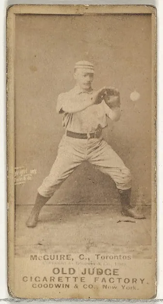 Front of Deacon McGuire card, 1887 N172 Old Judge, photographic, catalog no. 2456