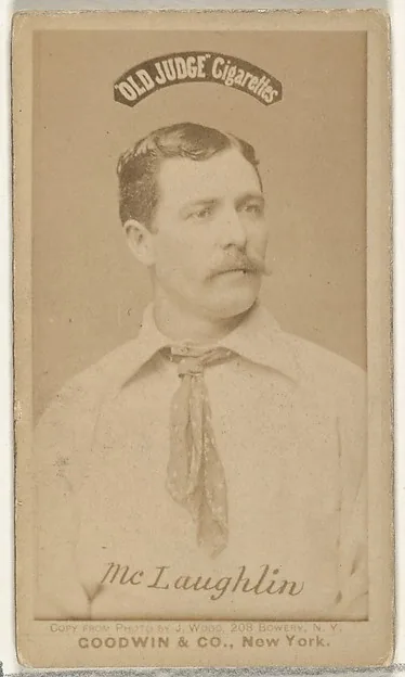Front of Thomas McLaughlin card, 1887 N172 Old Judge, photographic, catalog no. 2472