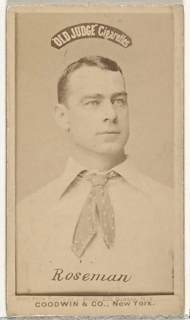 Front of Chief Roseman card, 1887 N172 Old Judge, photographic, catalog no. 3059