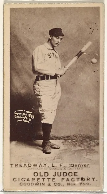 Front of George Treadway card, 1887 N172 Old Judge, photographic, catalog no. 3618