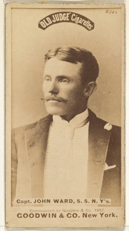 Front of John Ward card, 1887 N172 Old Judge, photographic, catalog no. 3709