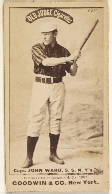 Front of John Ward card, 1887 N172 Old Judge, photographic, catalog no. 3713