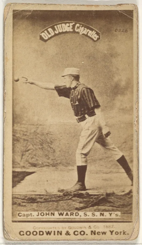 Front of John Ward card, 1887 N172 Old Judge, photographic, catalog no. 3720