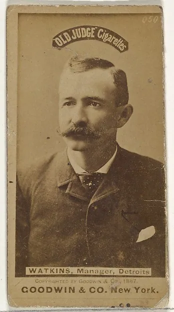 Front of William Watkins card, 1887 N172 Old Judge, photographic, catalog no. 3732